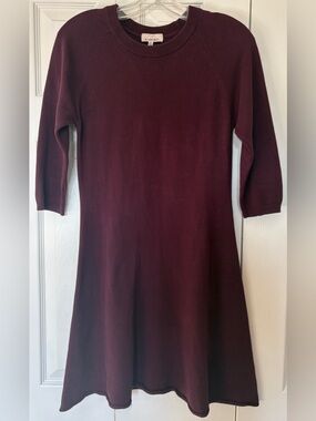 Aritzia Sunday Best Burgundy Knit Fit & Flare Mini Dress Size Medium
